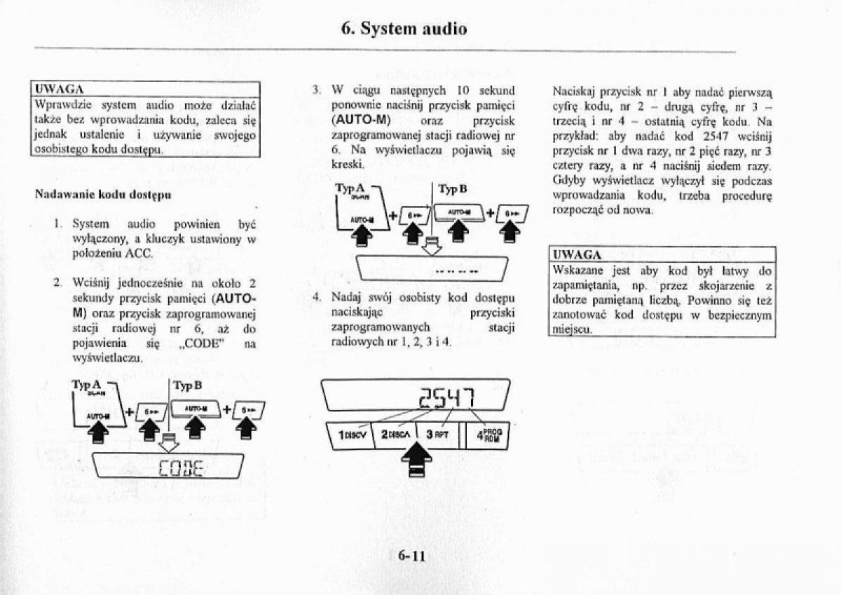 Mazda Premacy I 1 instrukcja obslugi / page 177