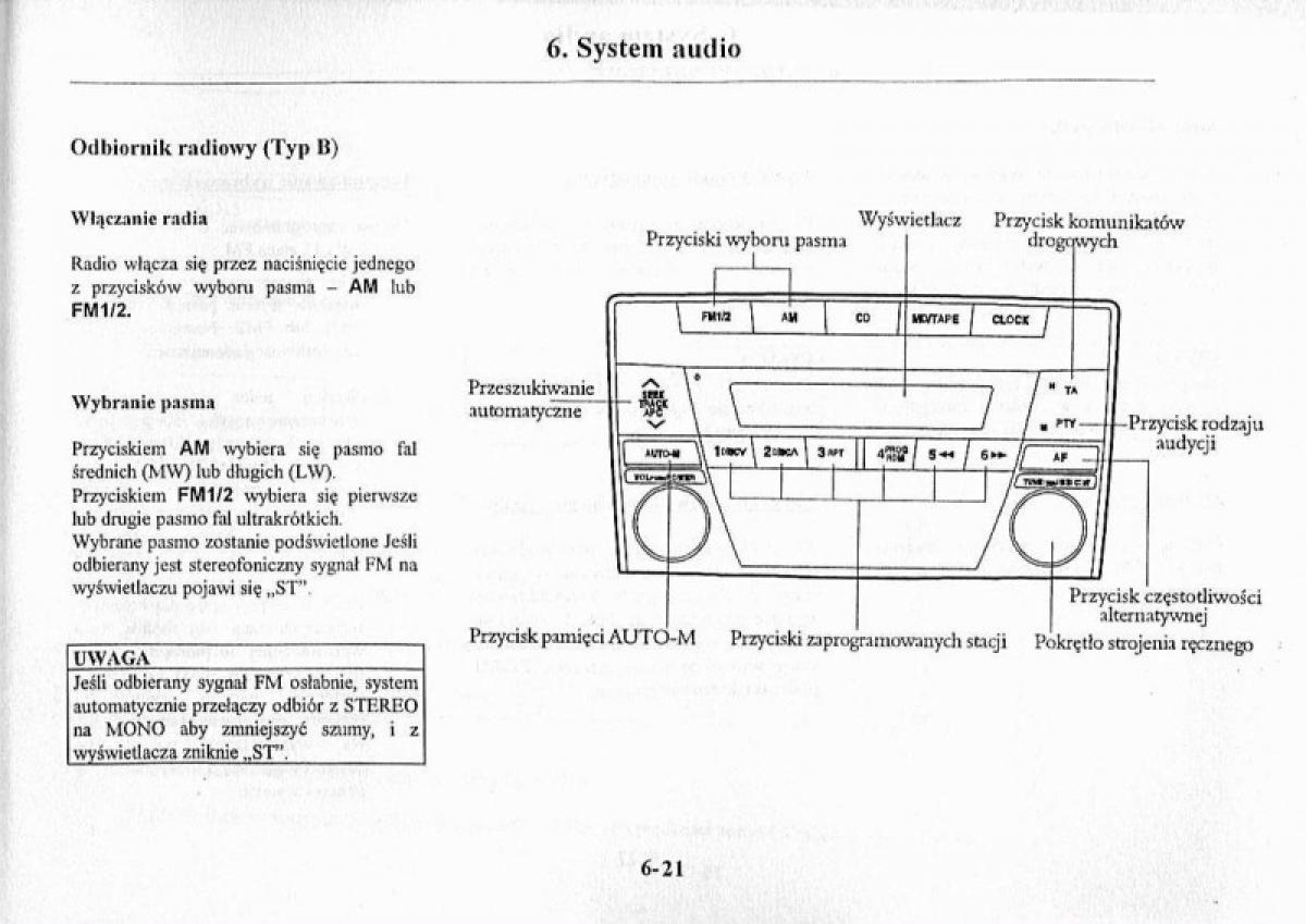 Mazda Premacy I 1 instrukcja obslugi / page 187