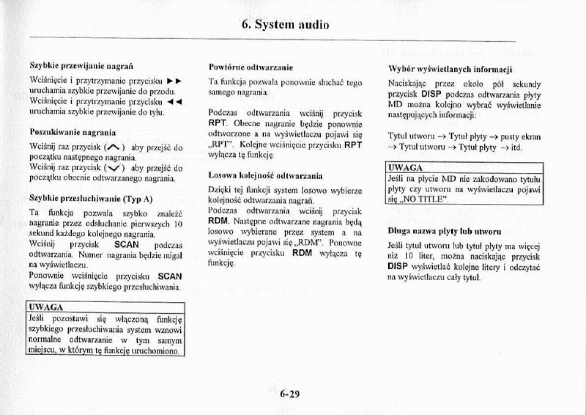 Mazda Premacy I 1 instrukcja obslugi / page 195