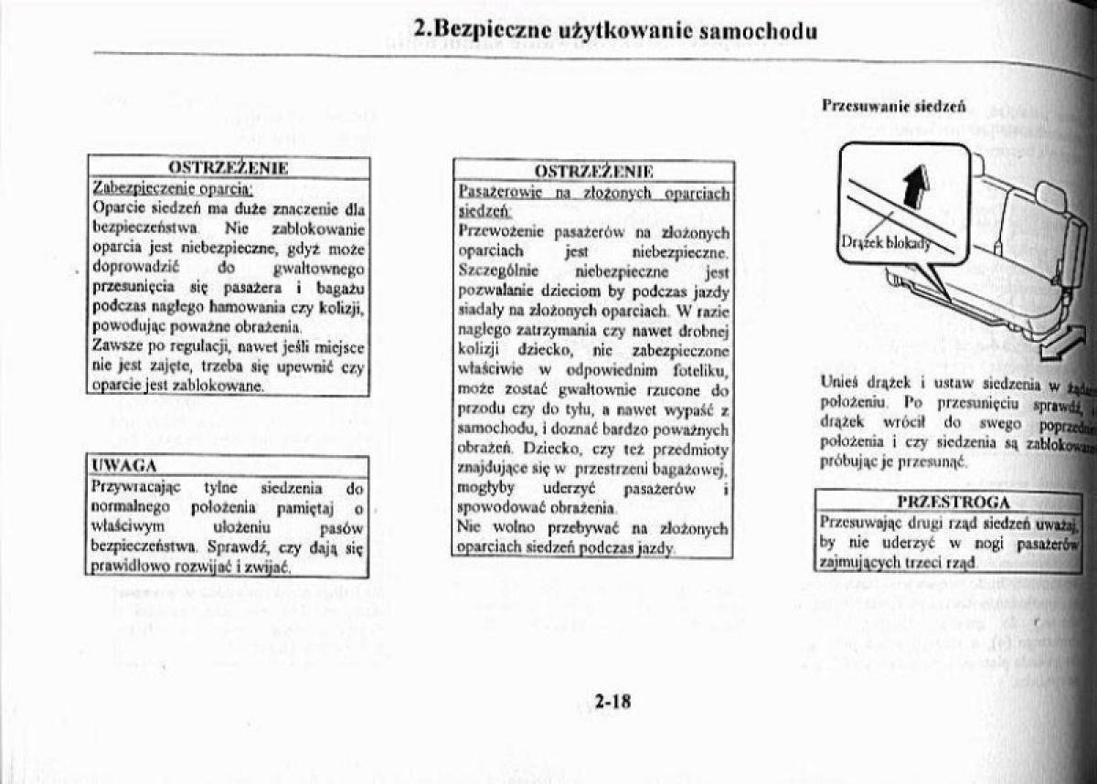 Mazda Premacy I 1 instrukcja obslugi / page 23