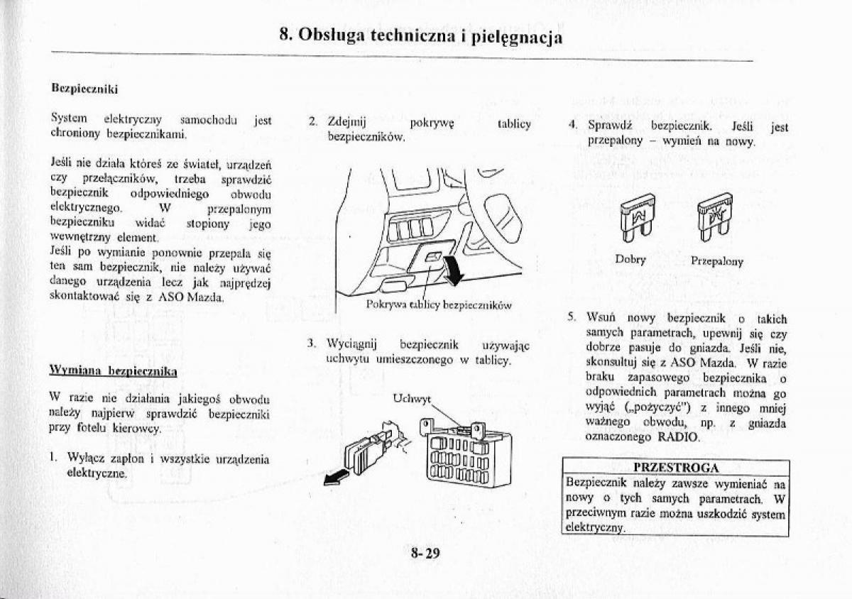 Mazda Premacy I 1 instrukcja obslugi / page 249