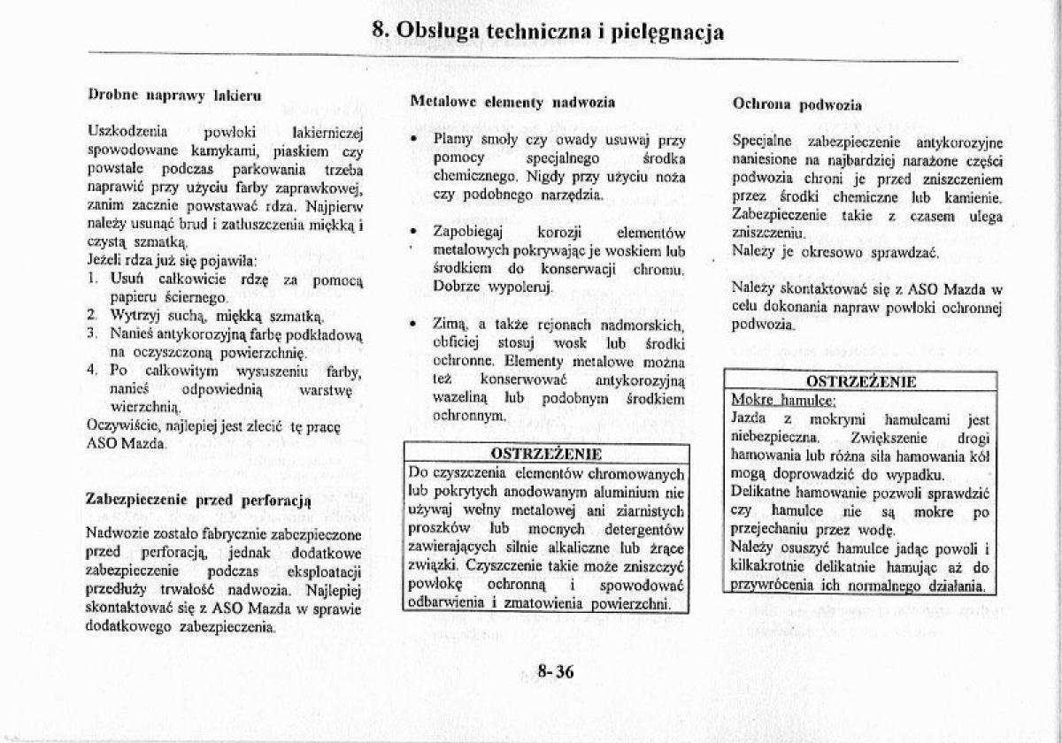 Mazda Premacy I 1 instrukcja obslugi / page 256