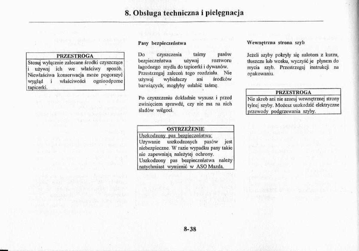 Mazda Premacy I 1 instrukcja obslugi / page 258