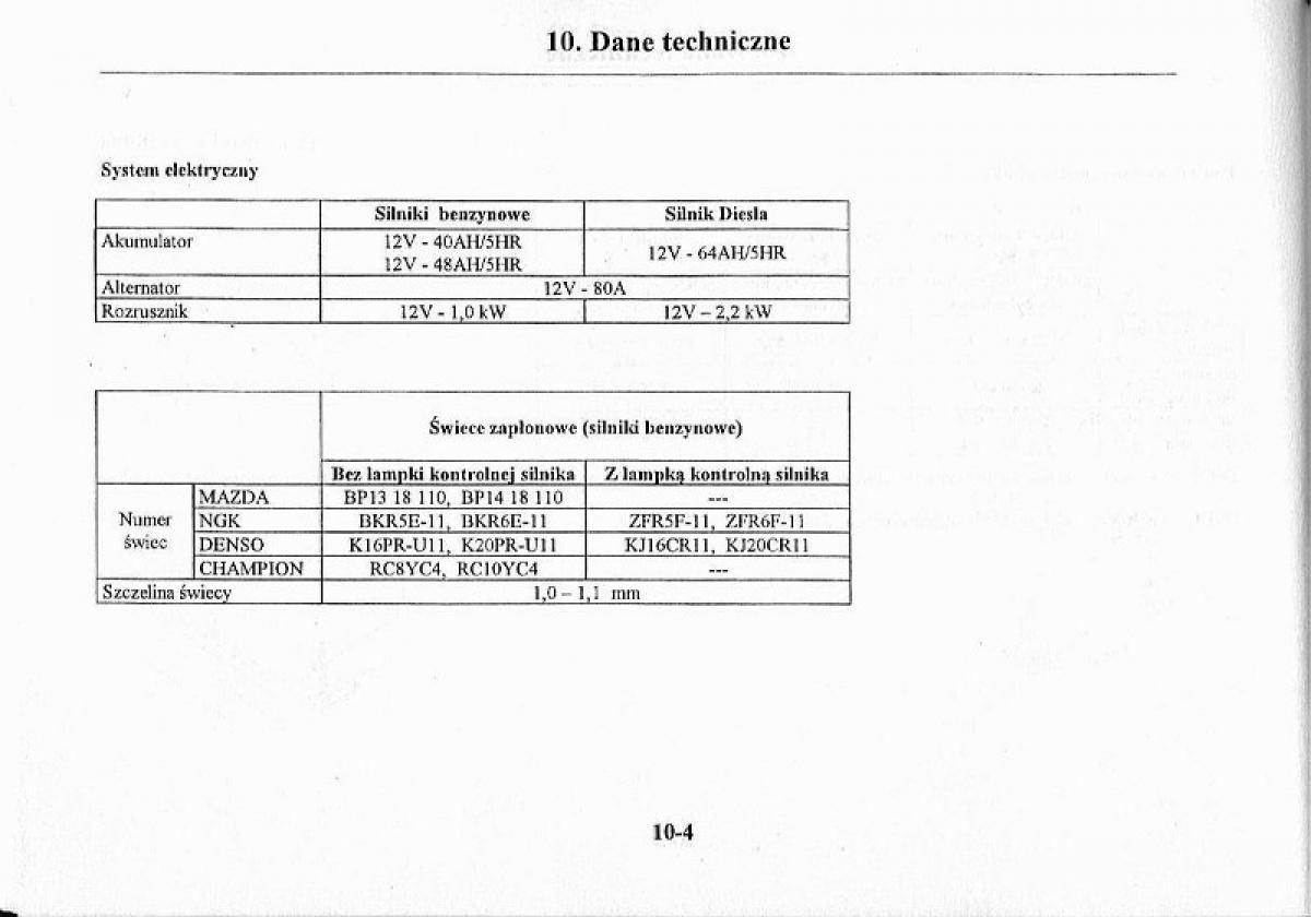 Mazda Premacy I 1 instrukcja obslugi / page 265