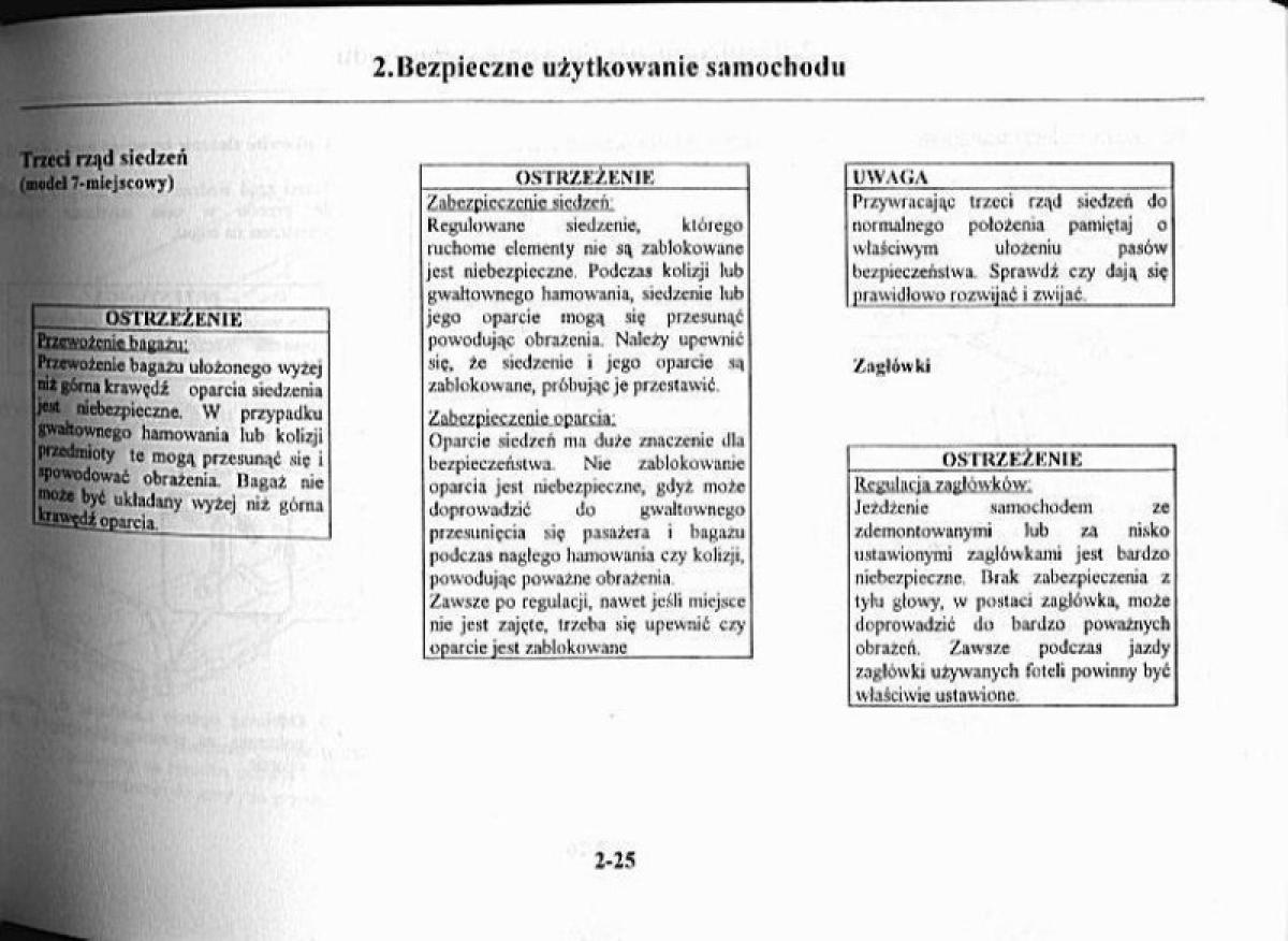 Mazda Premacy I 1 instrukcja obslugi / page 30