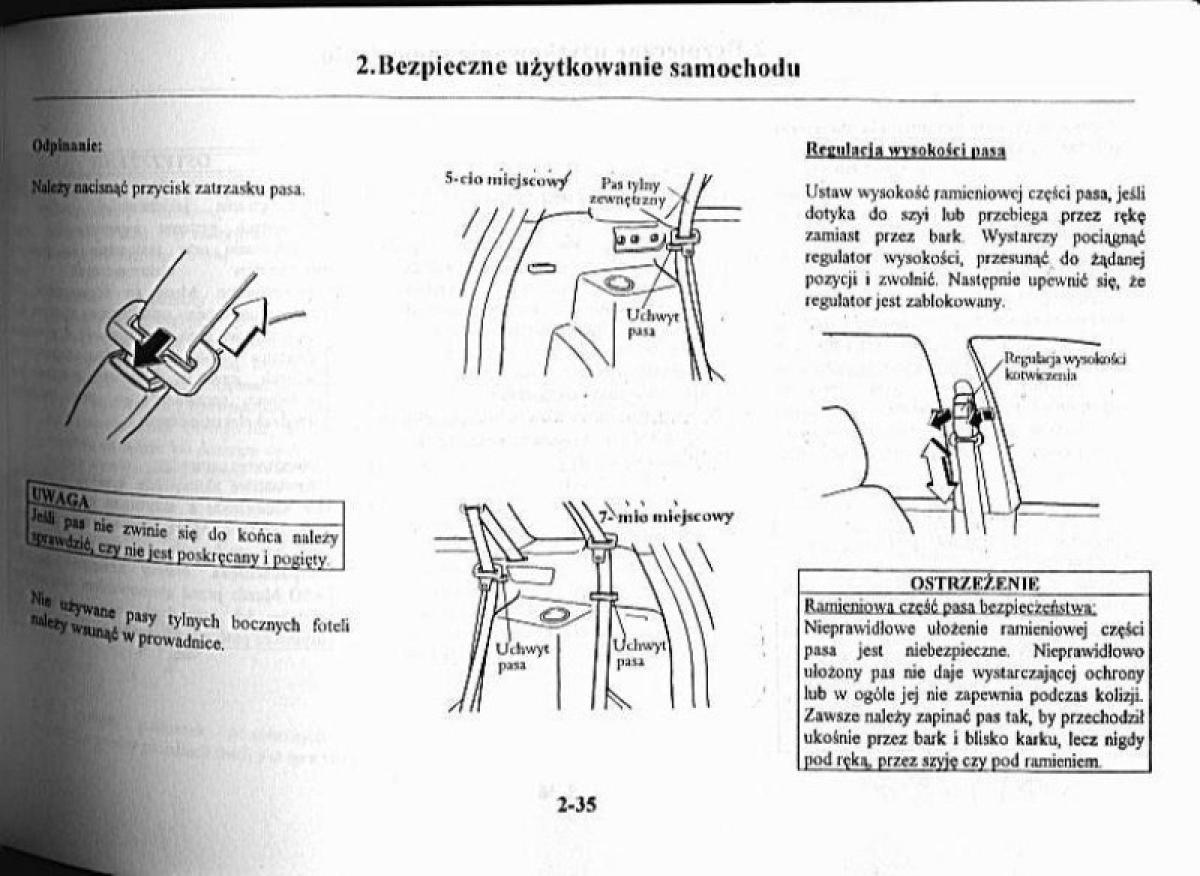 Mazda Premacy I 1 instrukcja obslugi / page 40