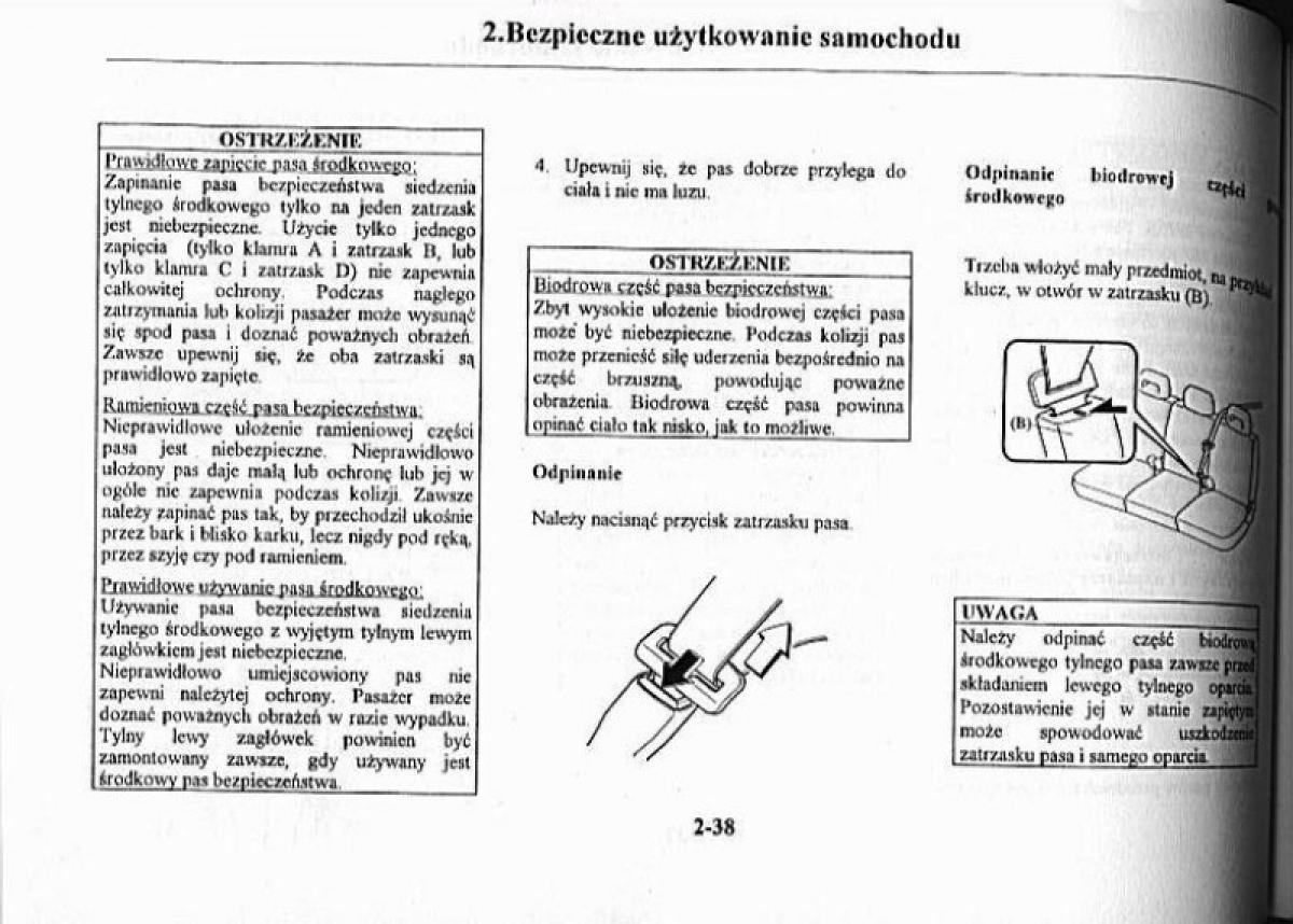 Mazda Premacy I 1 instrukcja obslugi / page 43