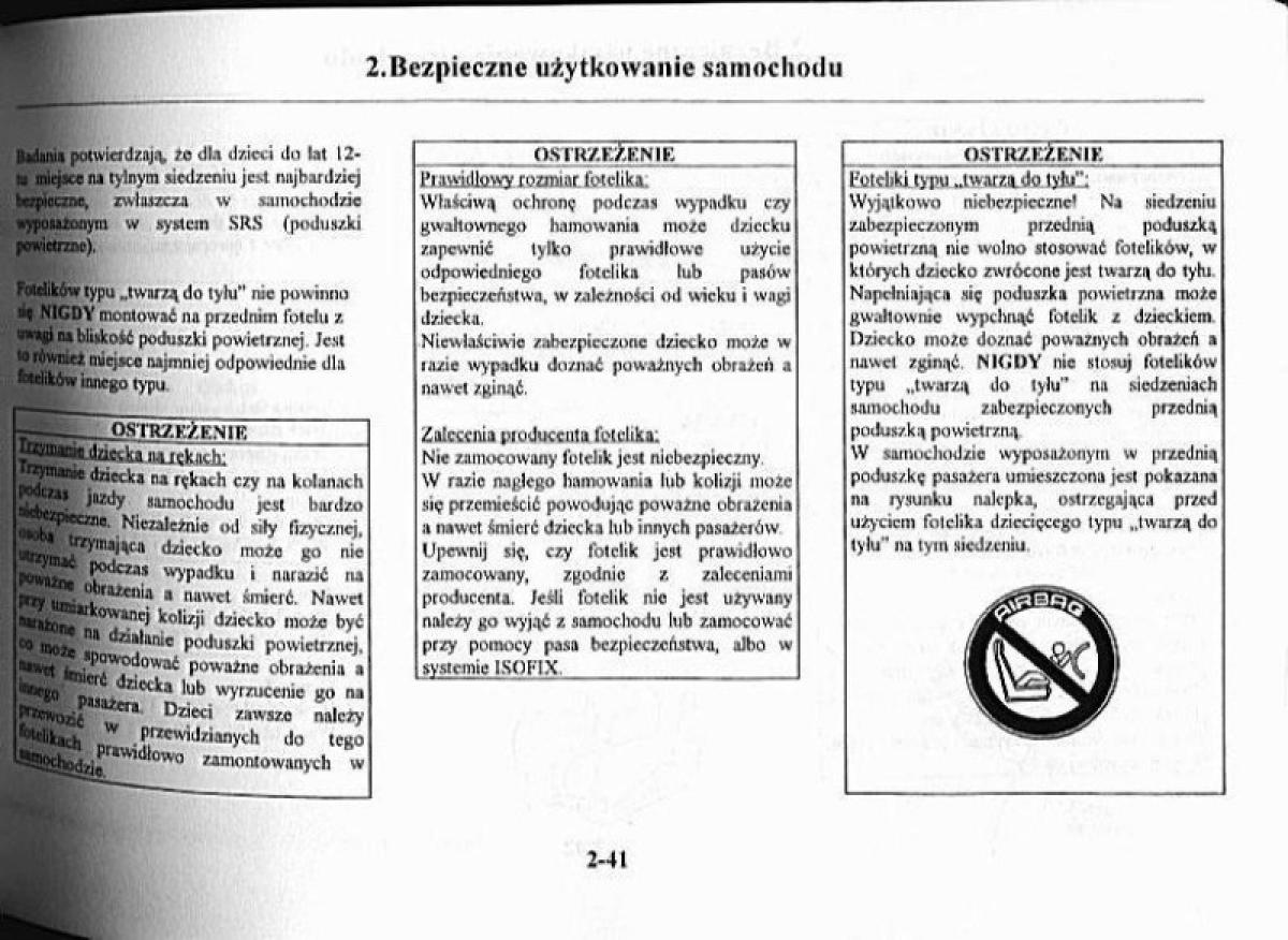 Mazda Premacy I 1 instrukcja obslugi / page 46
