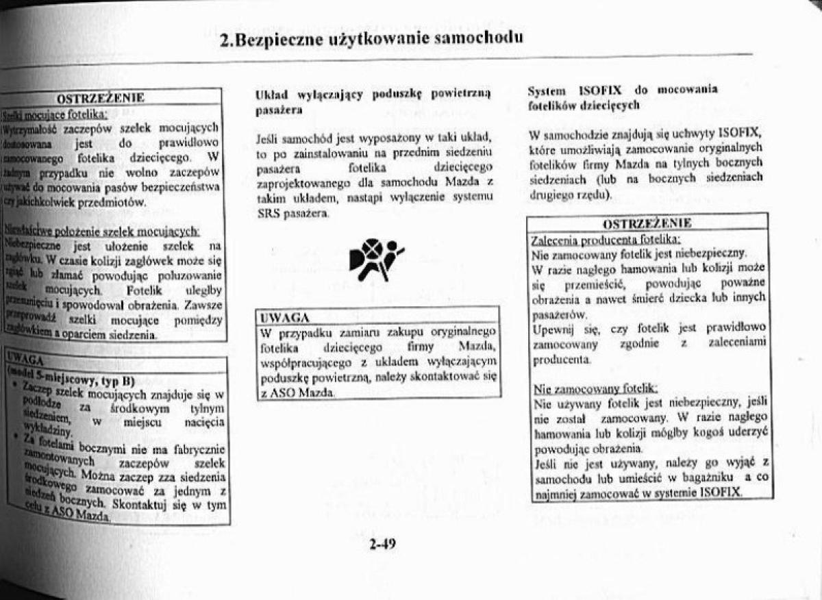 Mazda Premacy I 1 instrukcja obslugi / page 54