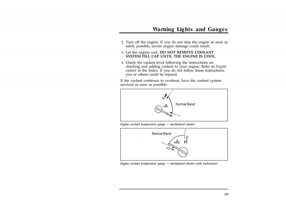 Ford Ranger owners manual / page 70