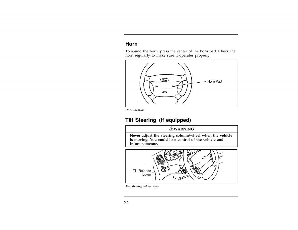 Ford Ranger owners manual / page 92