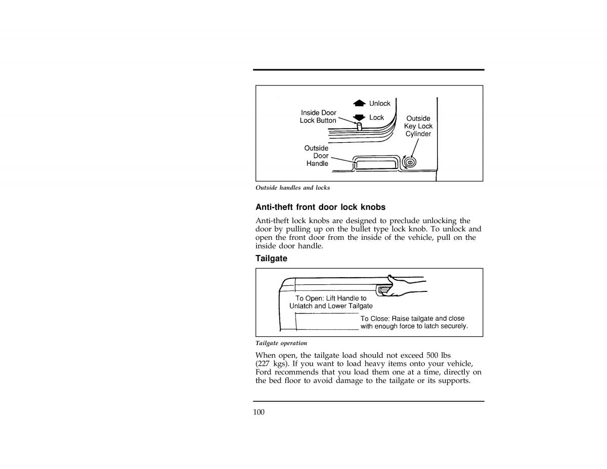 Ford Ranger owners manual / page 100