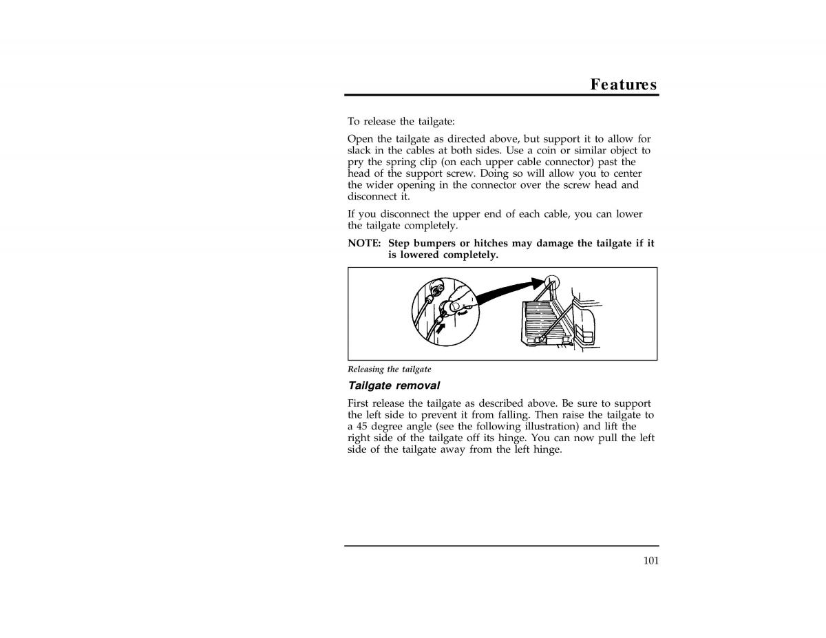 Ford Ranger owners manual / page 101