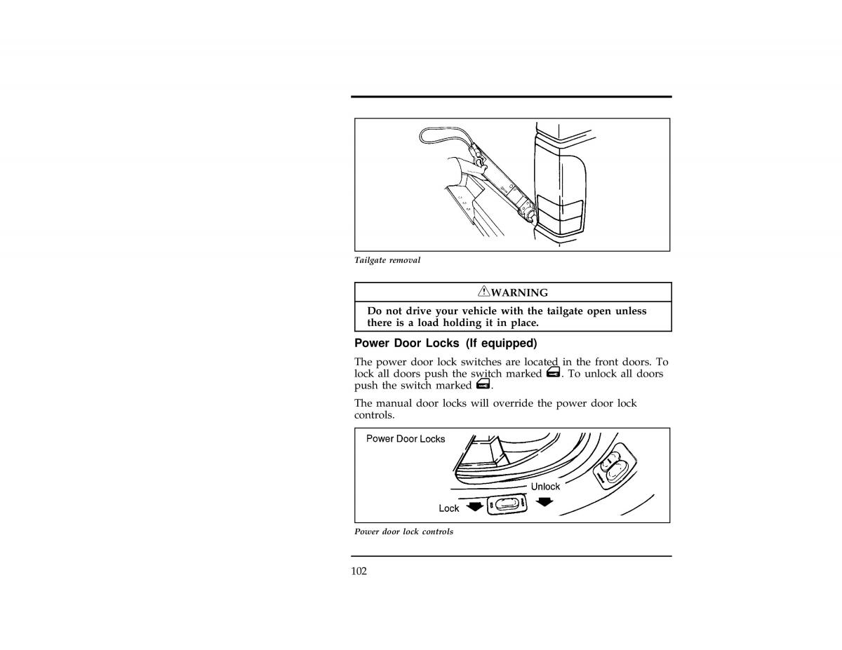 Ford Ranger owners manual / page 102