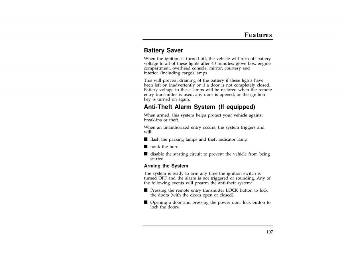 Ford Ranger owners manual / page 107