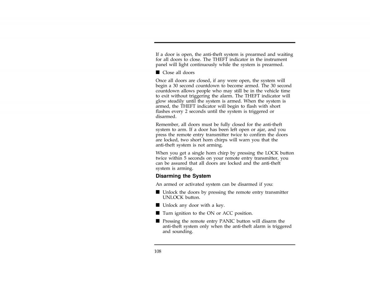 Ford Ranger owners manual / page 108