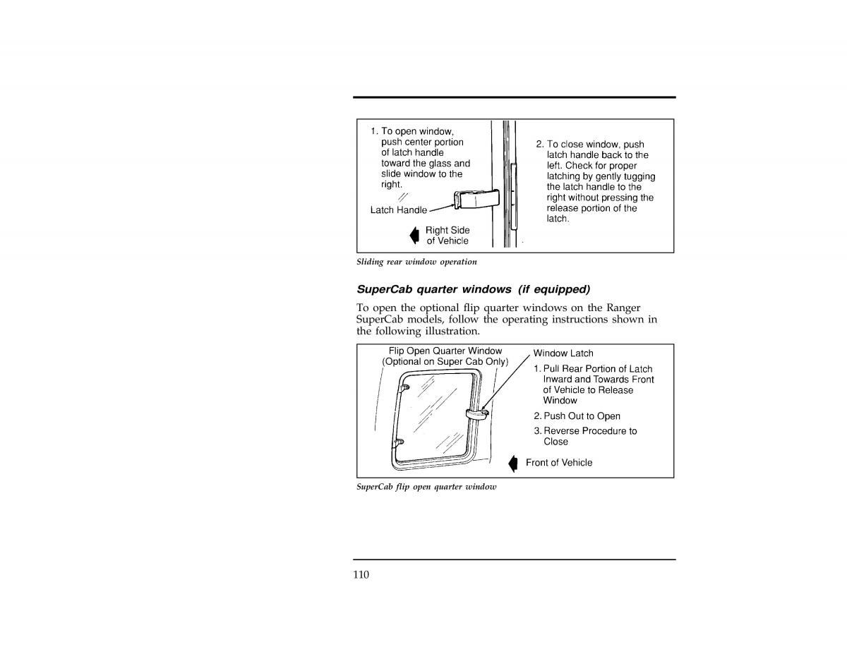 Ford Ranger owners manual / page 110