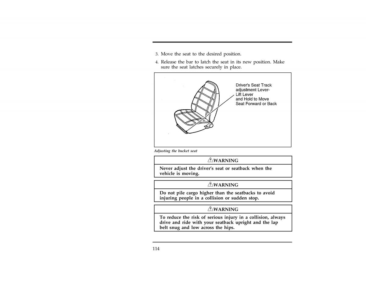 Ford Ranger owners manual / page 114