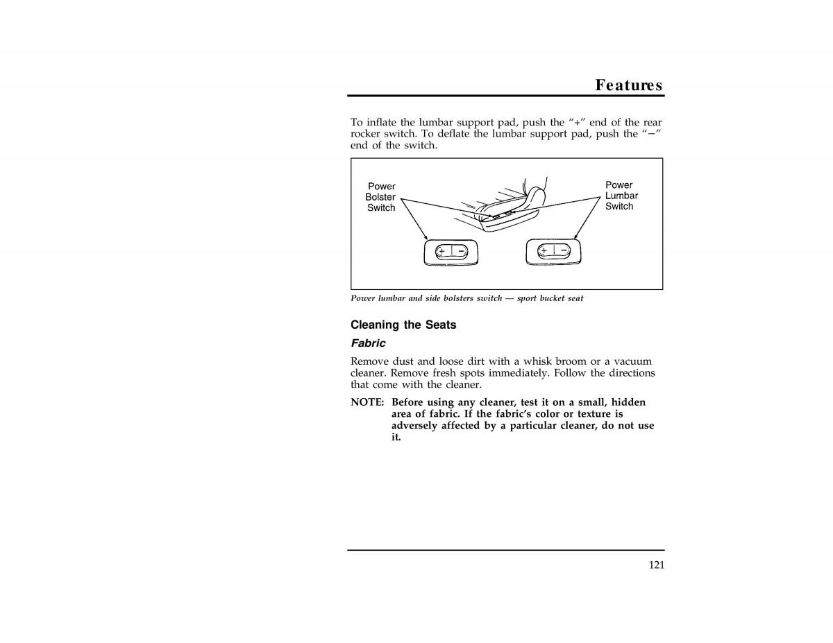 Ford Ranger owners manual / page 121