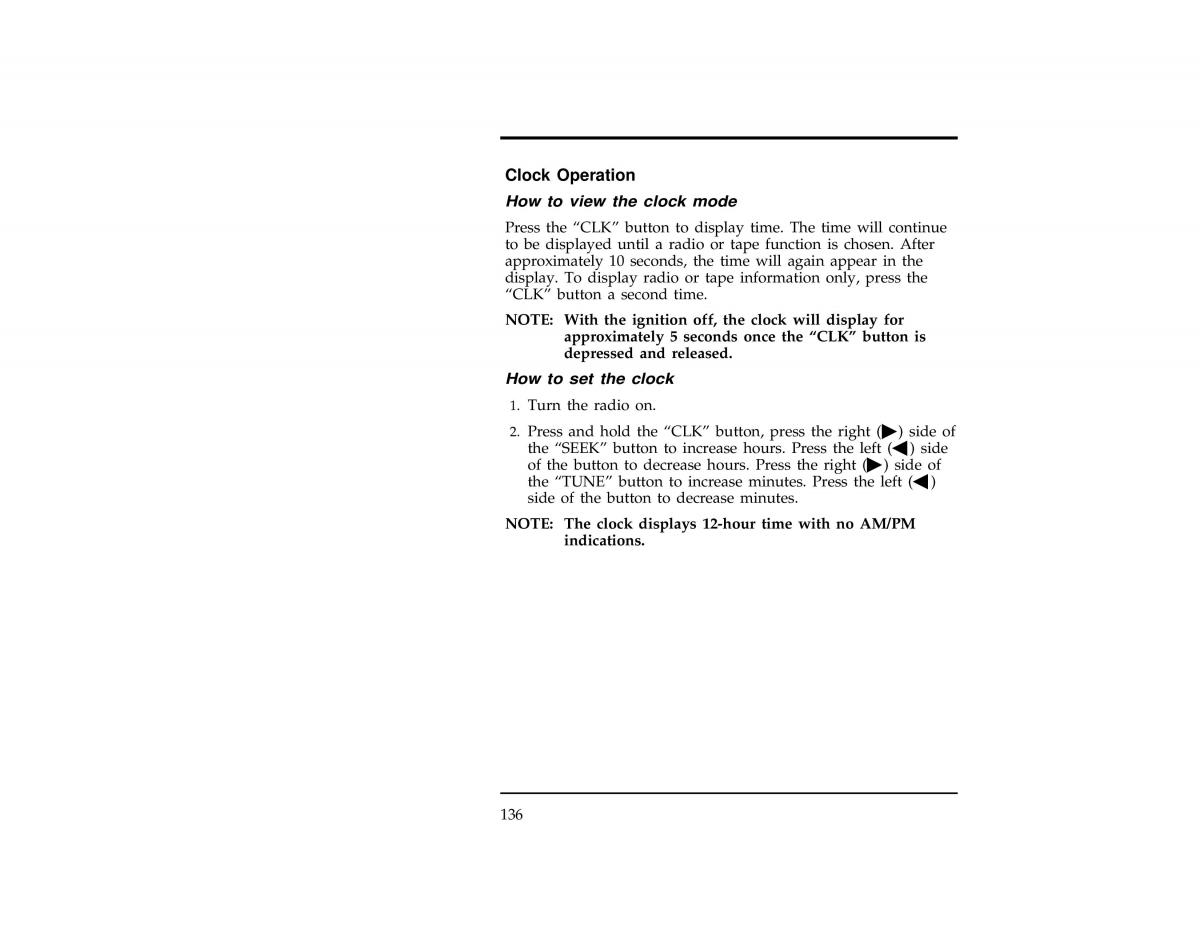 Ford Ranger owners manual / page 136