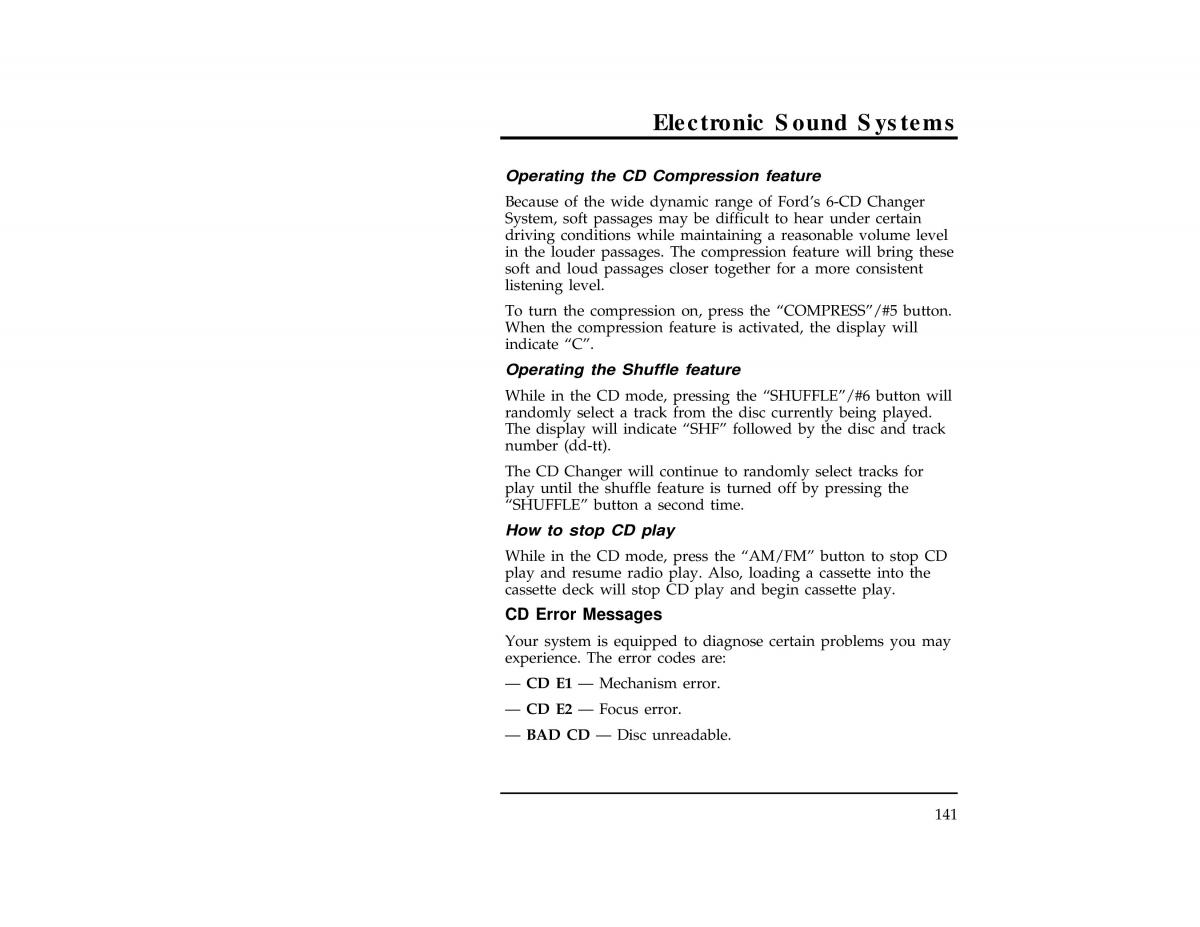 Ford Ranger owners manual / page 141