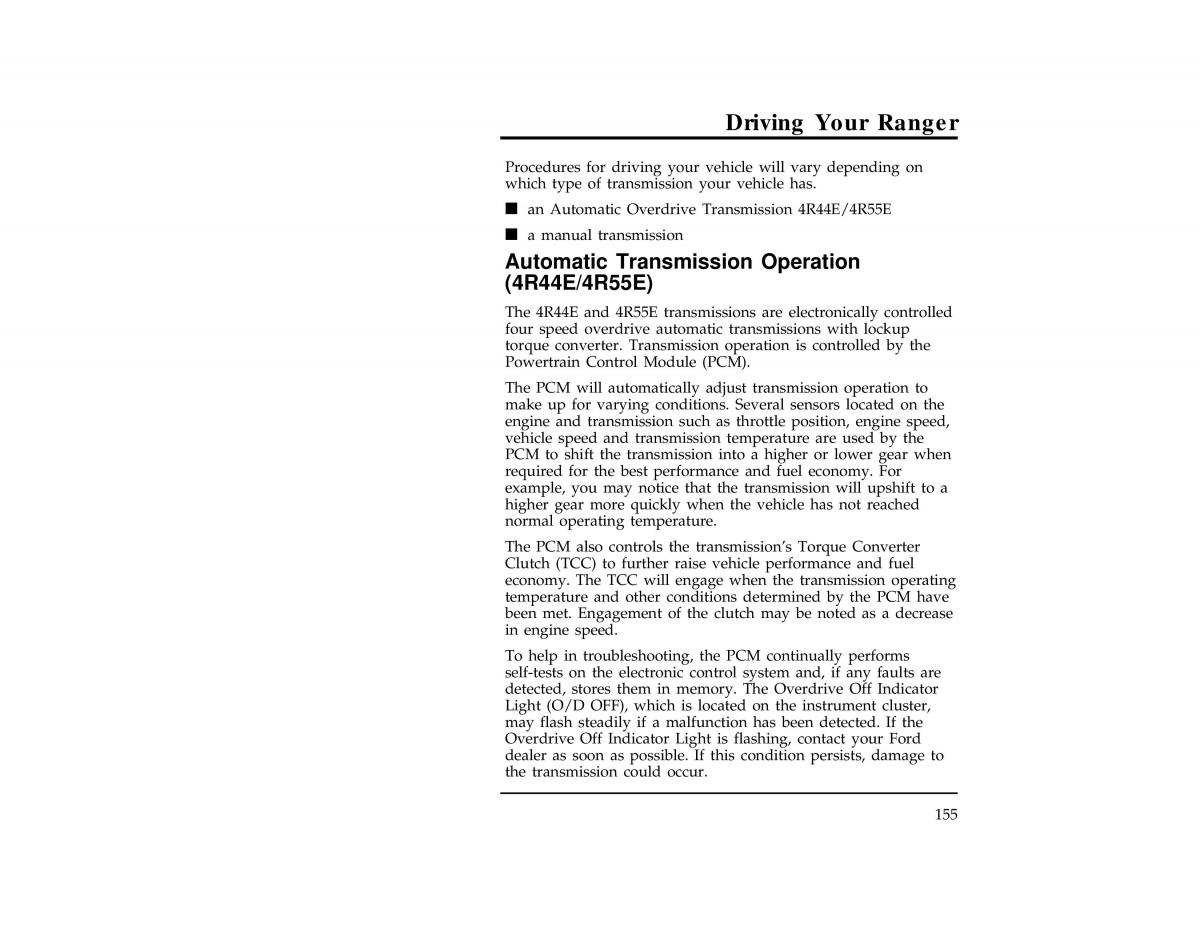 Ford Ranger owners manual / page 155