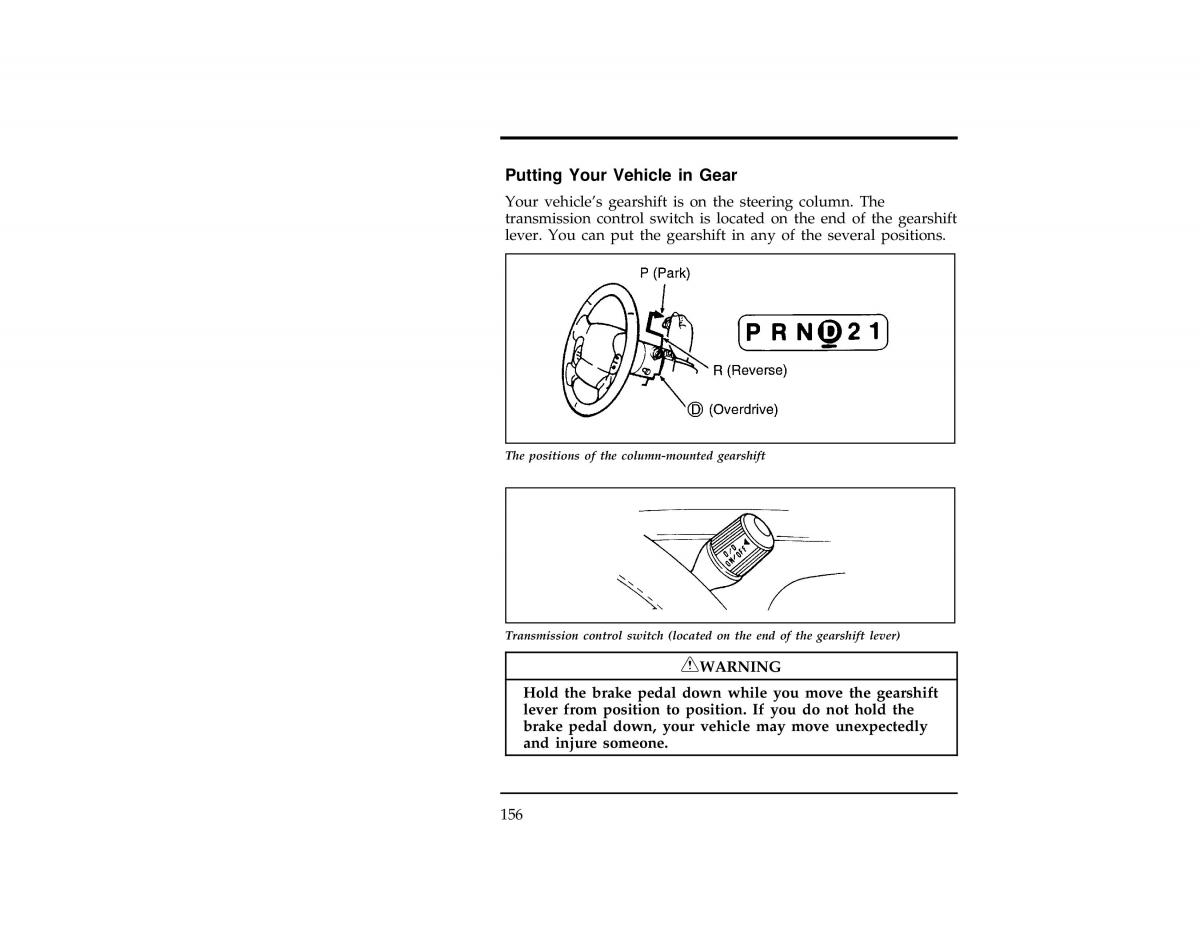 Ford Ranger owners manual / page 156