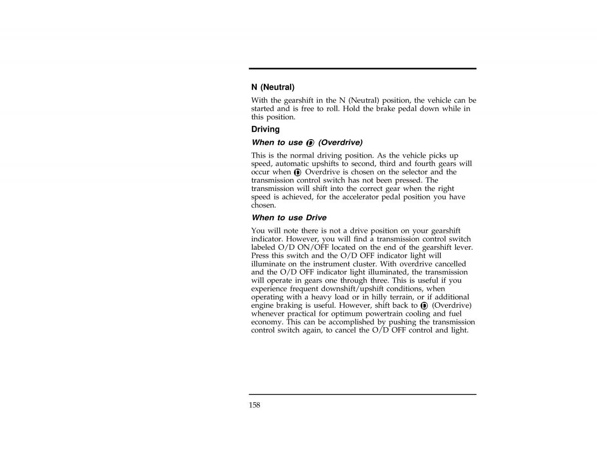 Ford Ranger owners manual / page 158