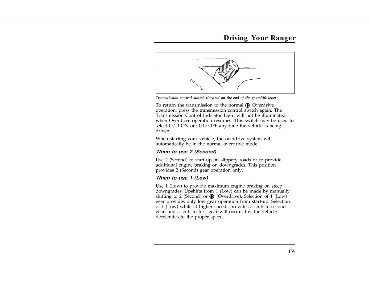 Ford Ranger owners manual / page 159