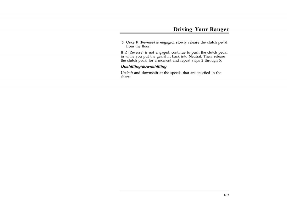 Ford Ranger owners manual / page 163