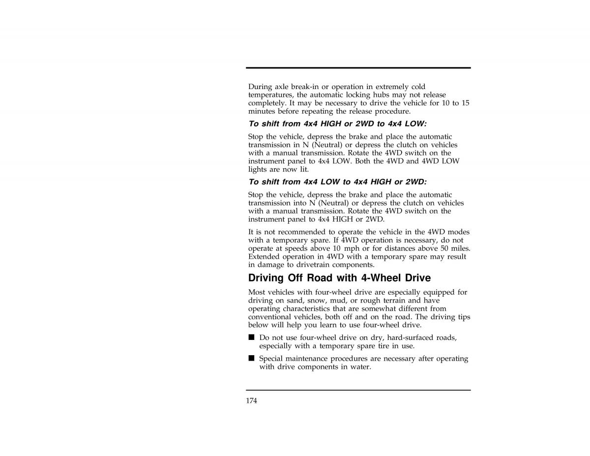 Ford Ranger owners manual / page 174