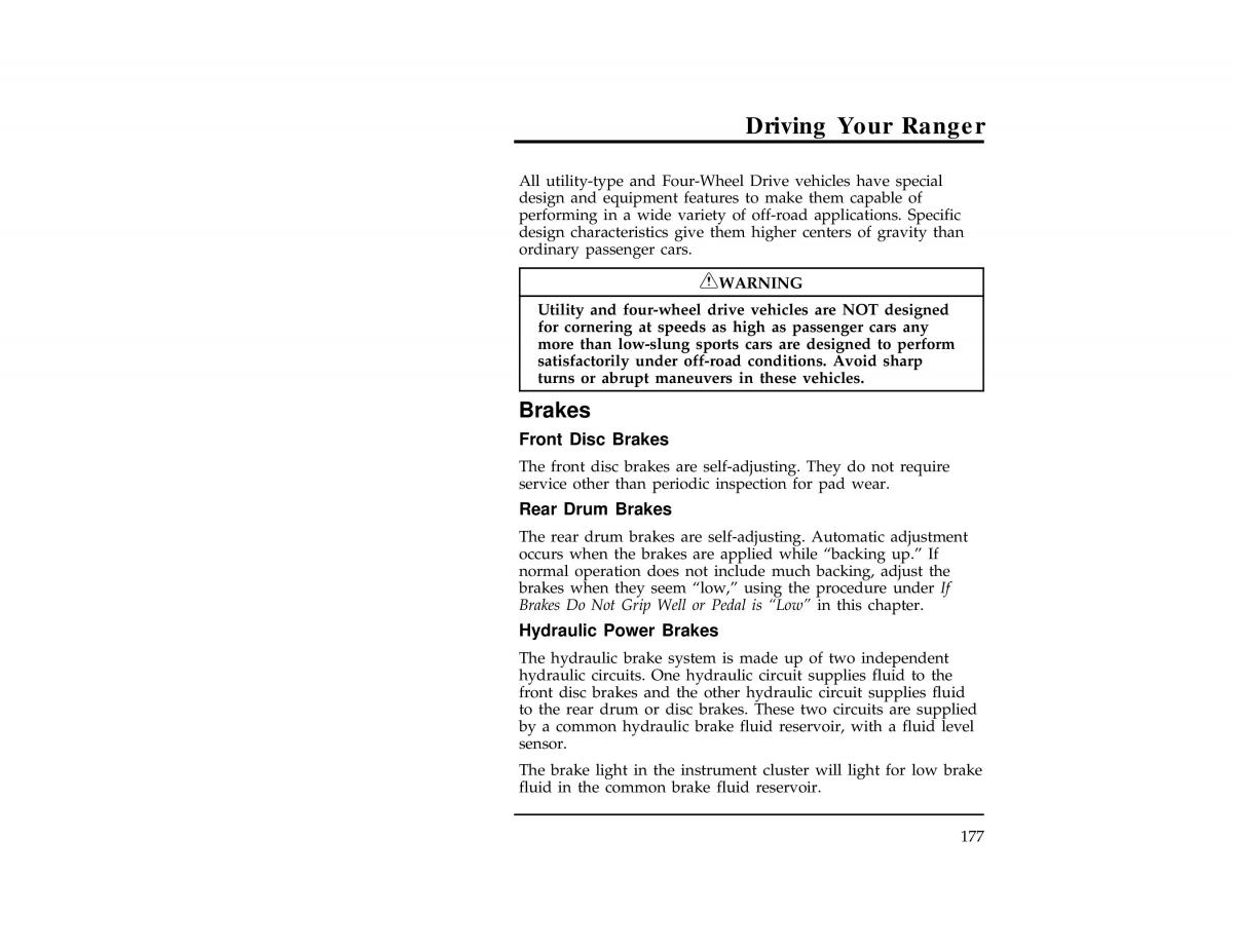 Ford Ranger owners manual / page 177