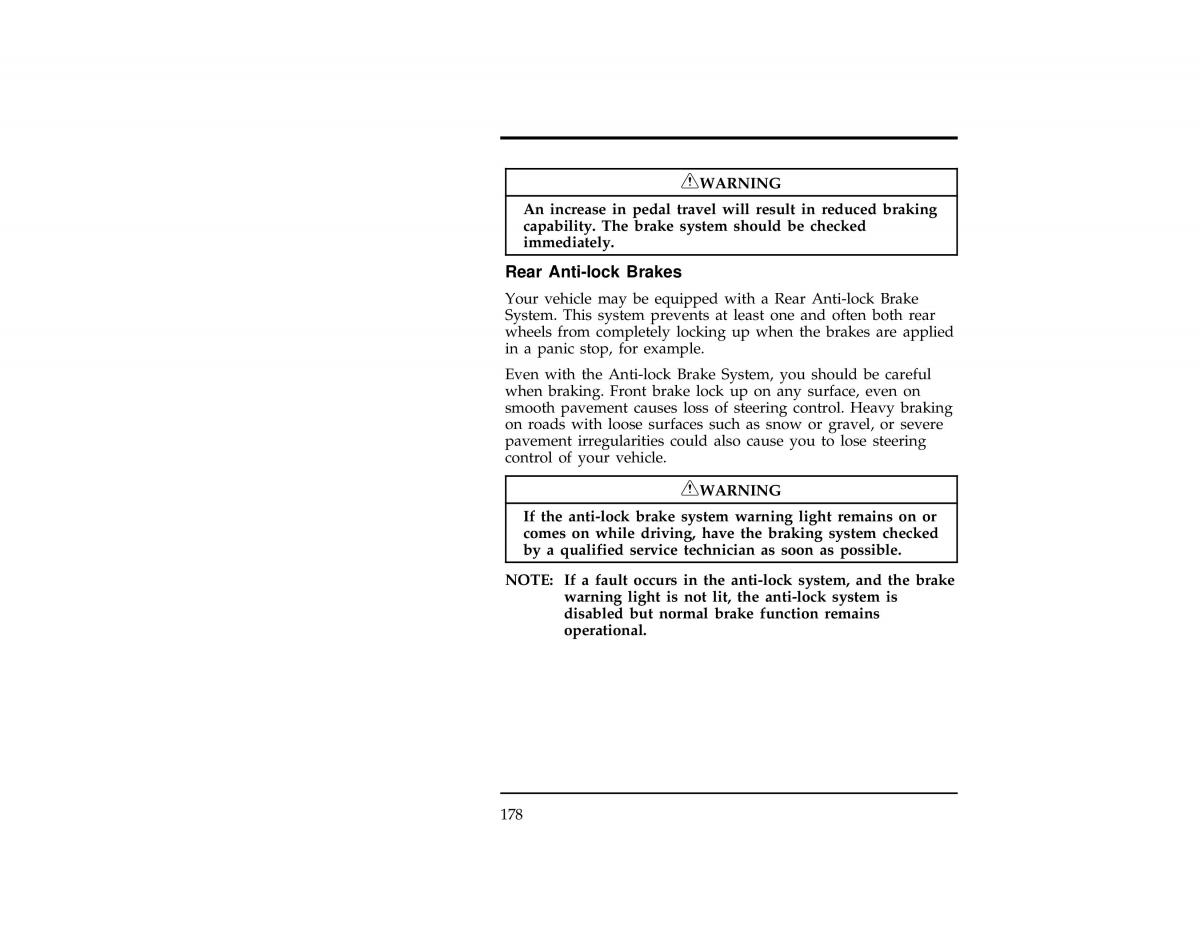 Ford Ranger owners manual / page 178