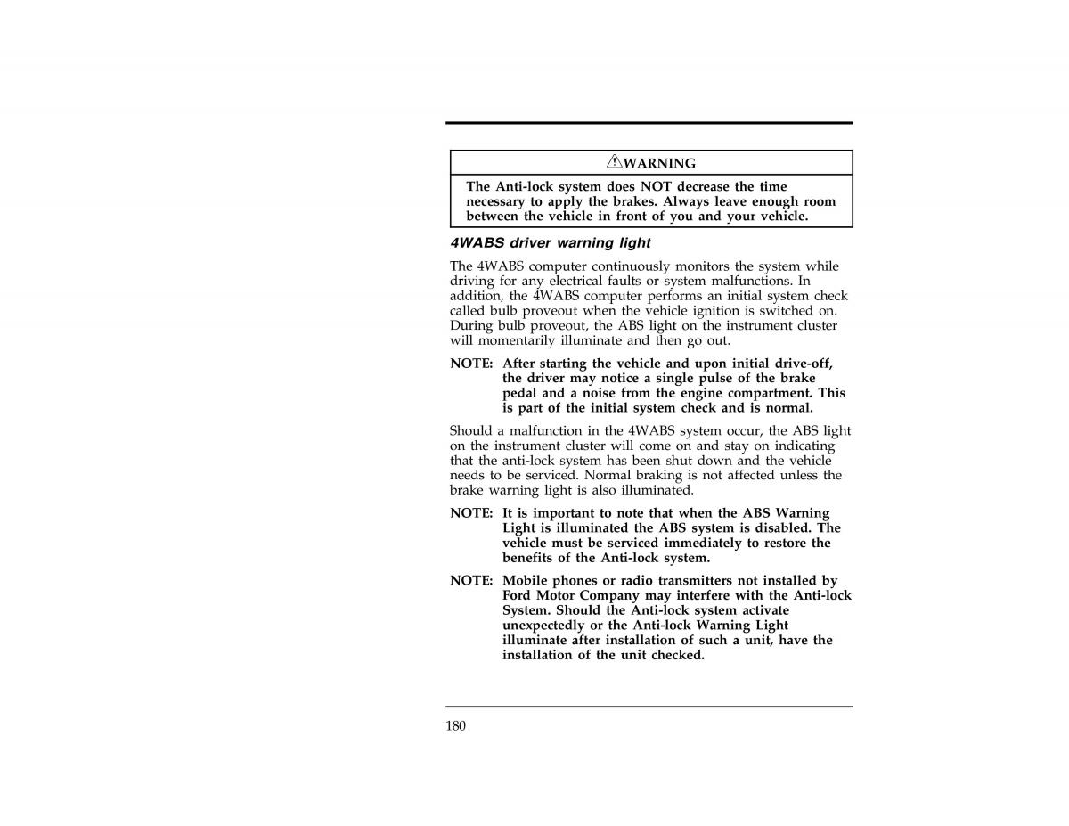 Ford Ranger owners manual / page 180