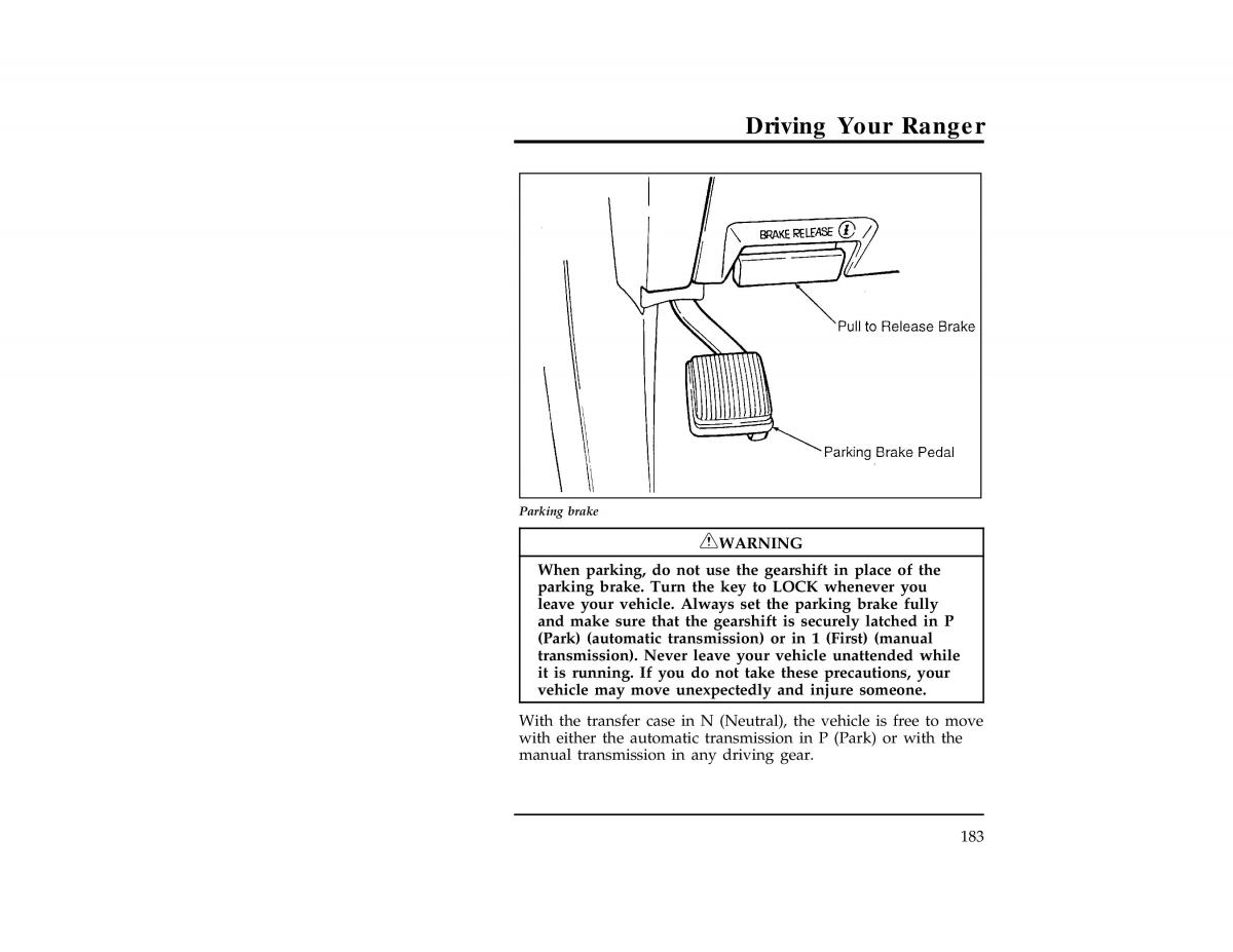 Ford Ranger owners manual / page 183