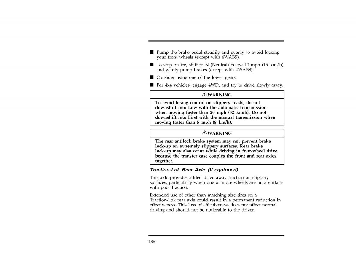 Ford Ranger owners manual / page 186