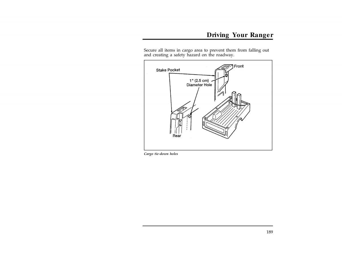 Ford Ranger owners manual / page 189