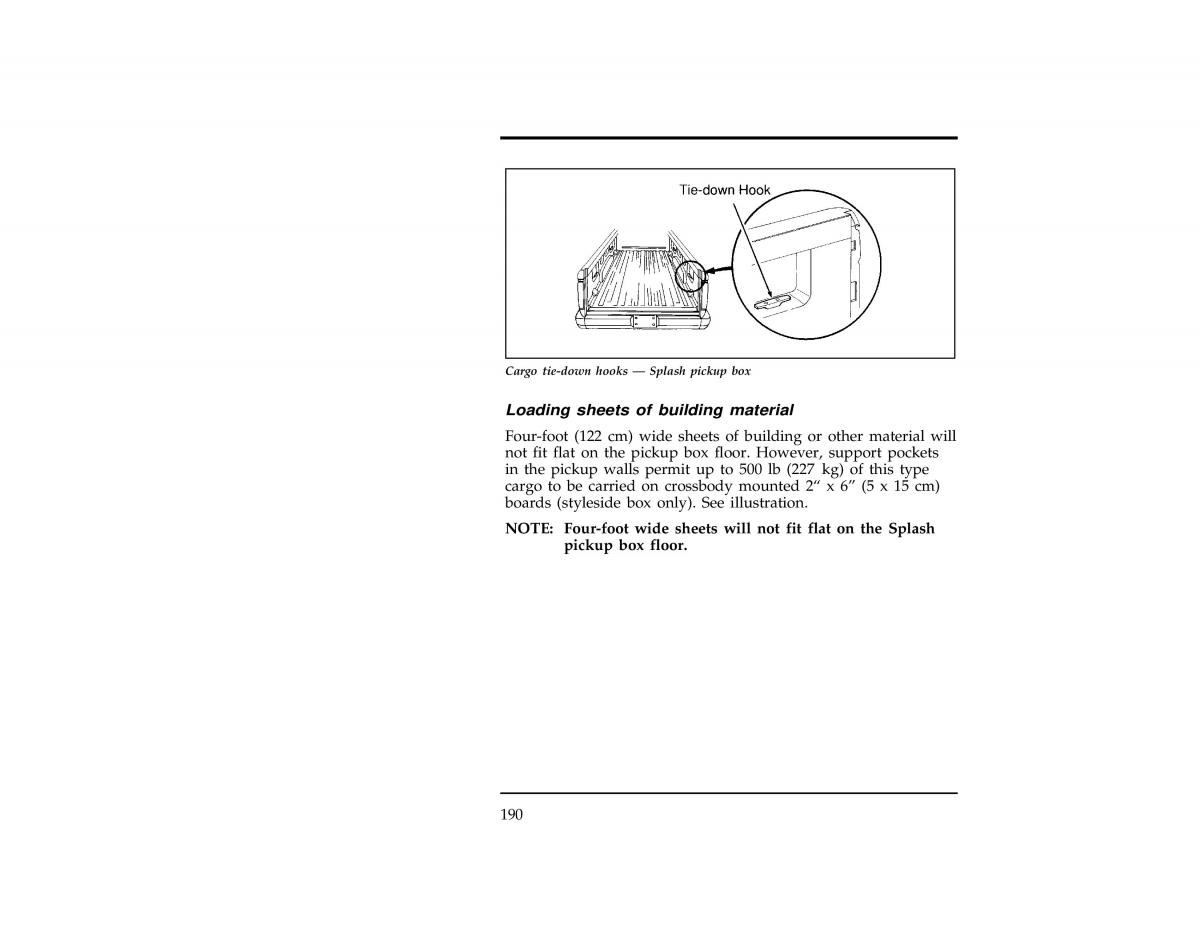 Ford Ranger owners manual / page 190