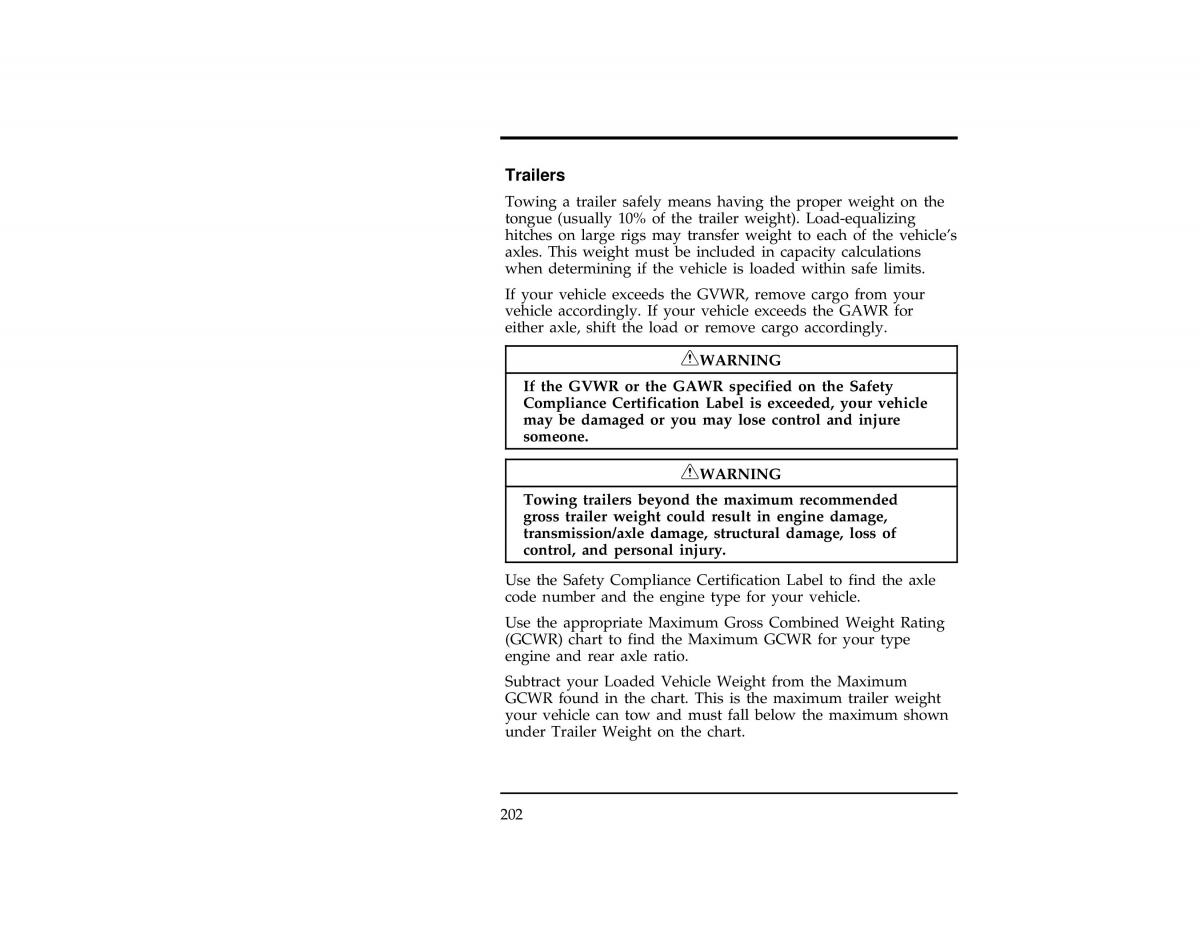 Ford Ranger owners manual / page 202