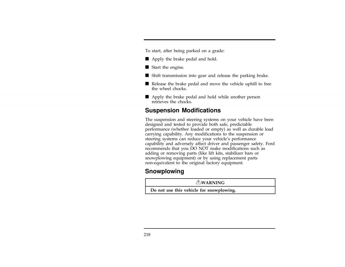 Ford Ranger owners manual / page 218