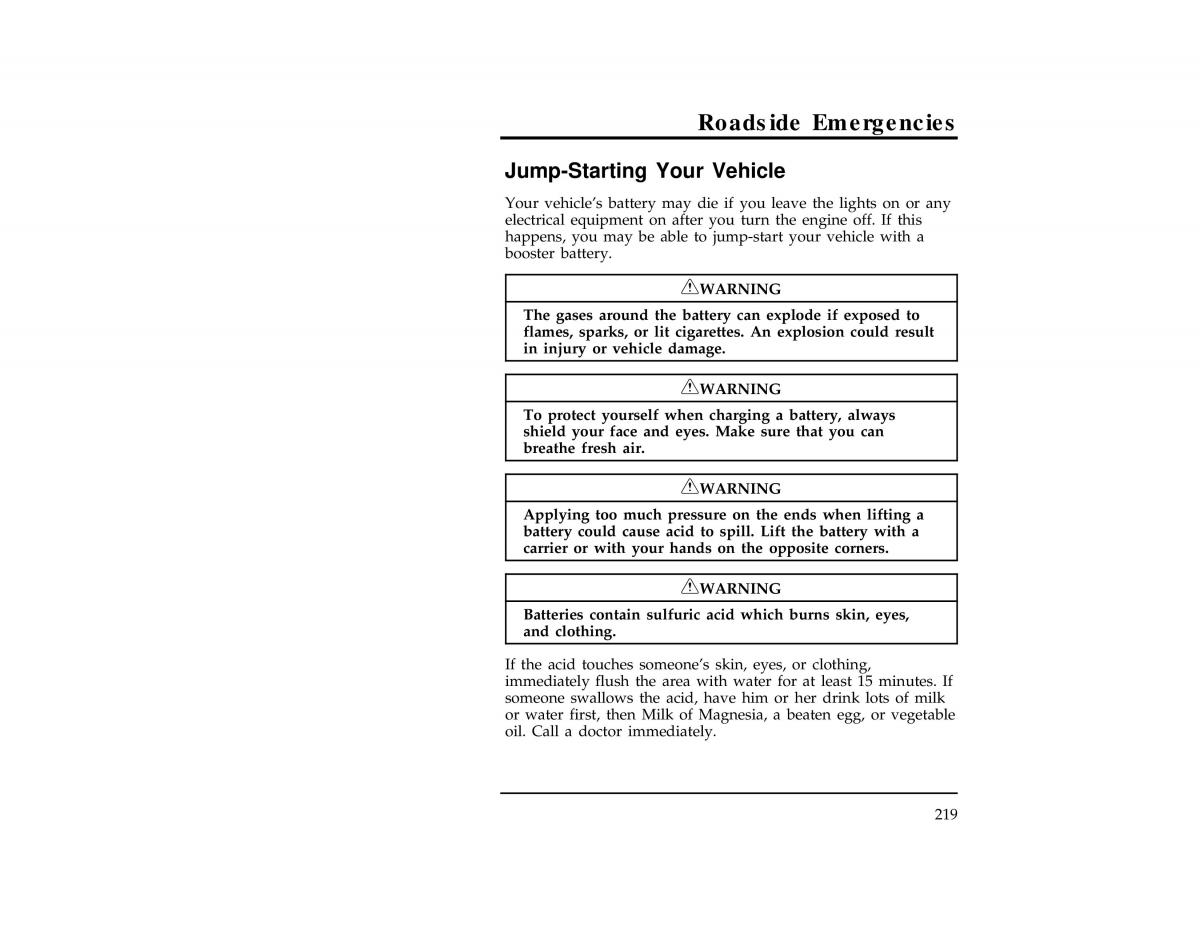 Ford Ranger owners manual / page 219