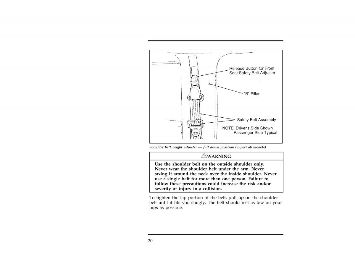 Ford Ranger owners manual / page 22