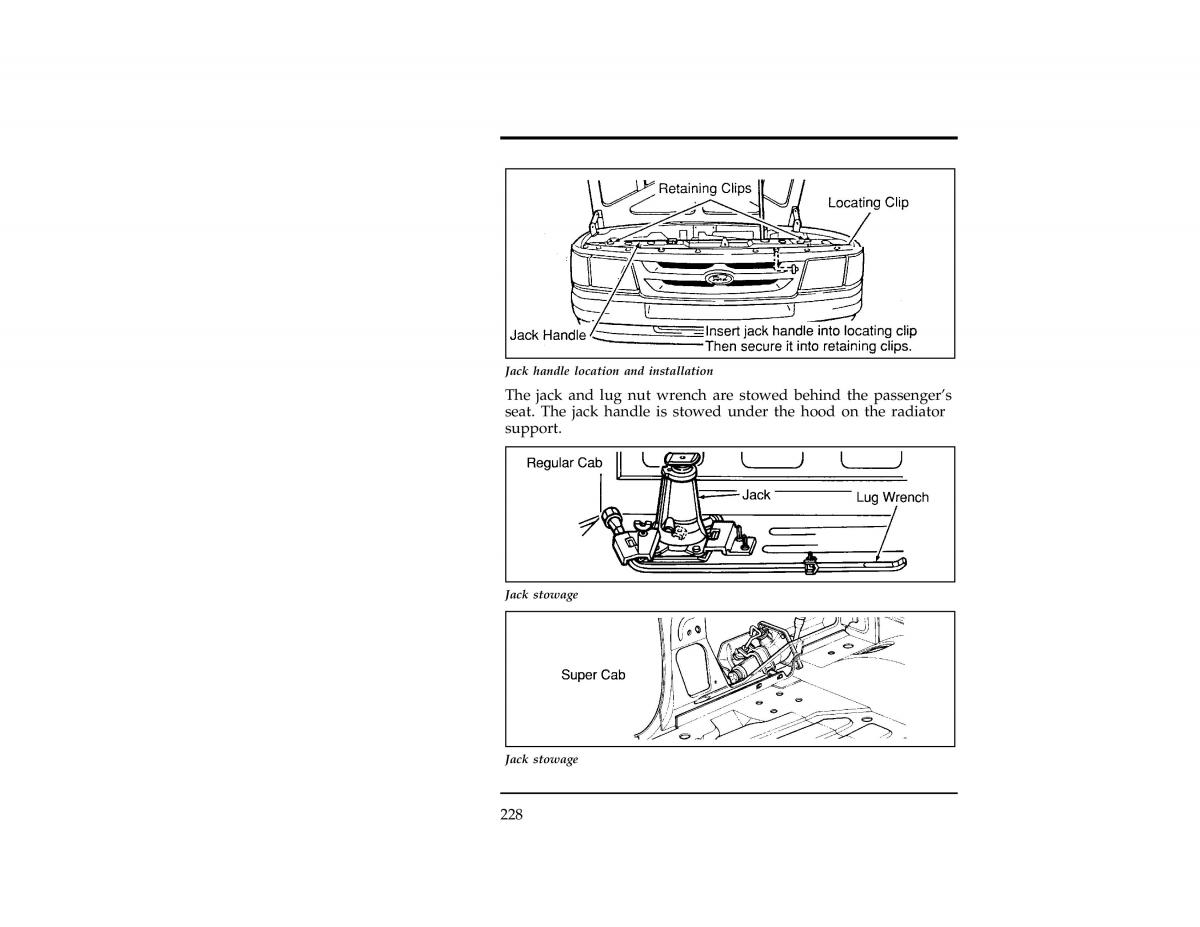 Ford Ranger owners manual / page 228