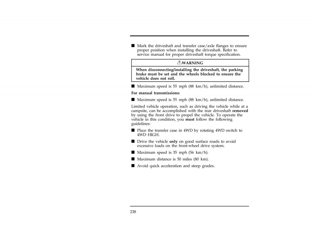 Ford Ranger owners manual / page 238