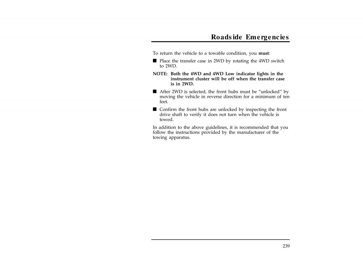 Ford Ranger owners manual / page 239