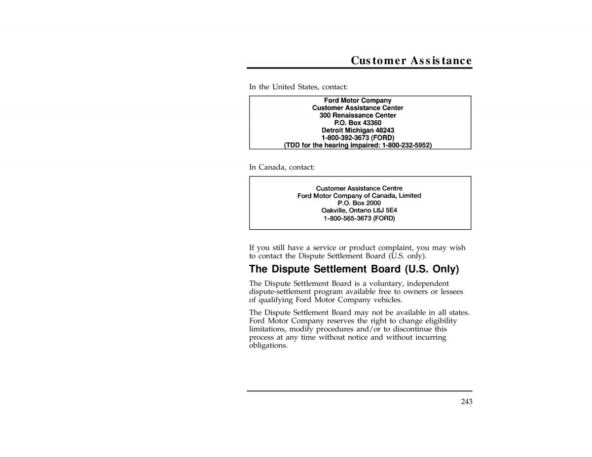 Ford Ranger owners manual / page 242