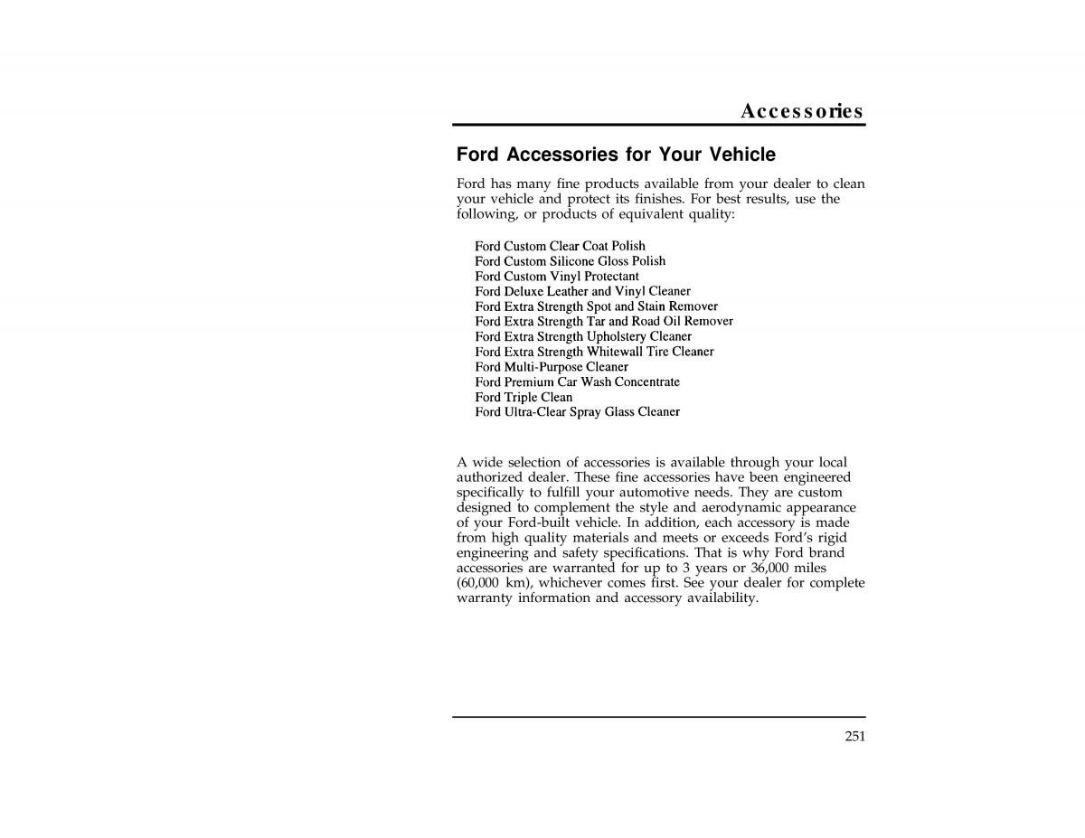 Ford Ranger owners manual / page 250