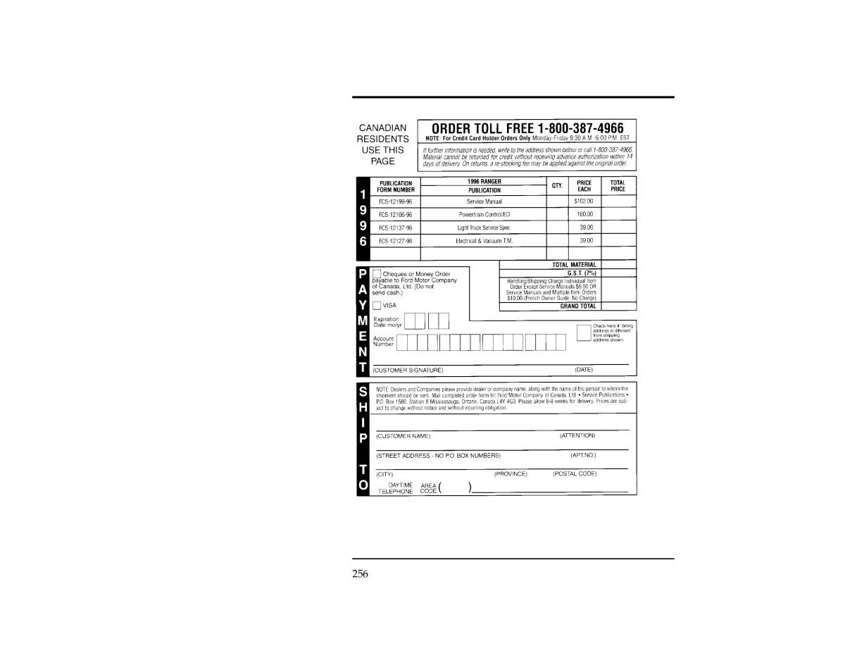 Ford Ranger owners manual / page 255