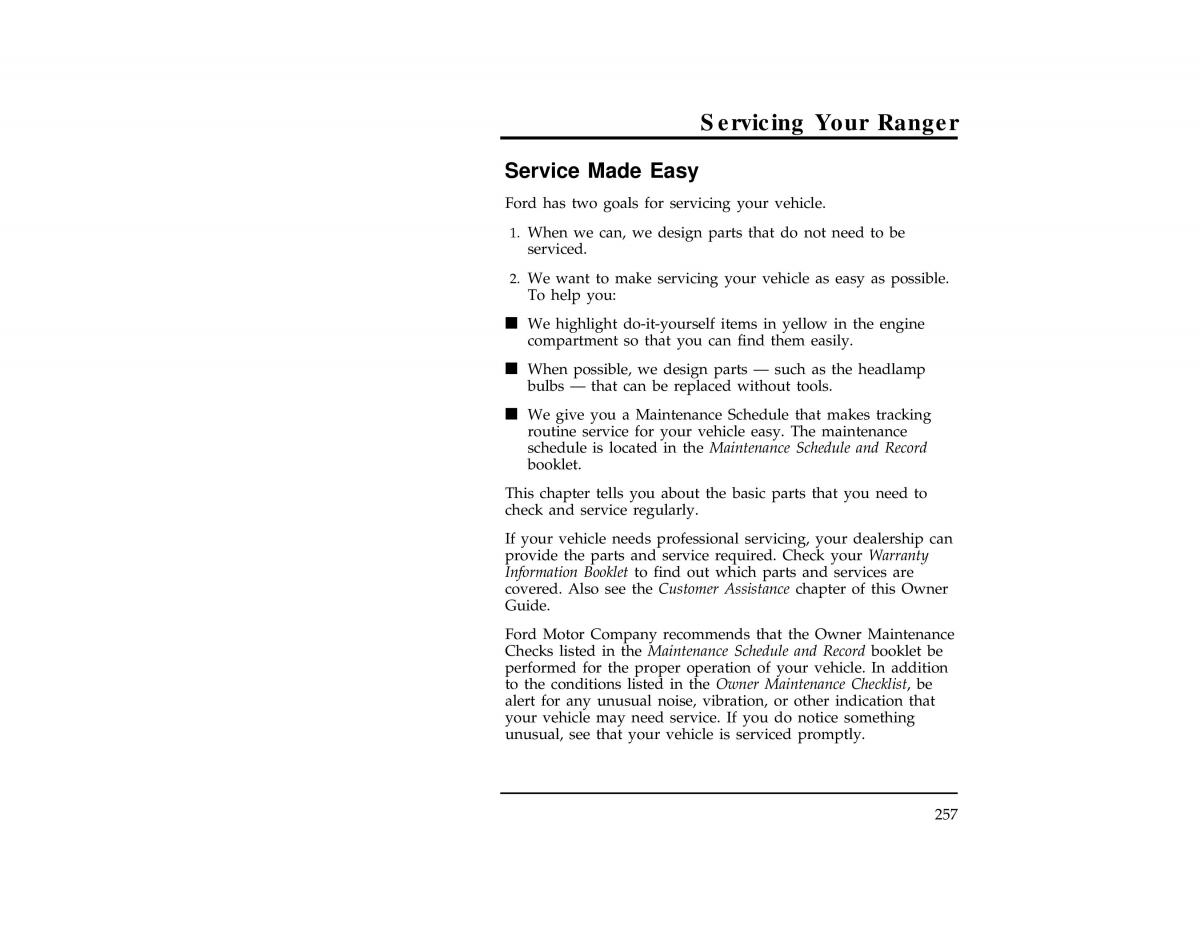 Ford Ranger owners manual / page 256