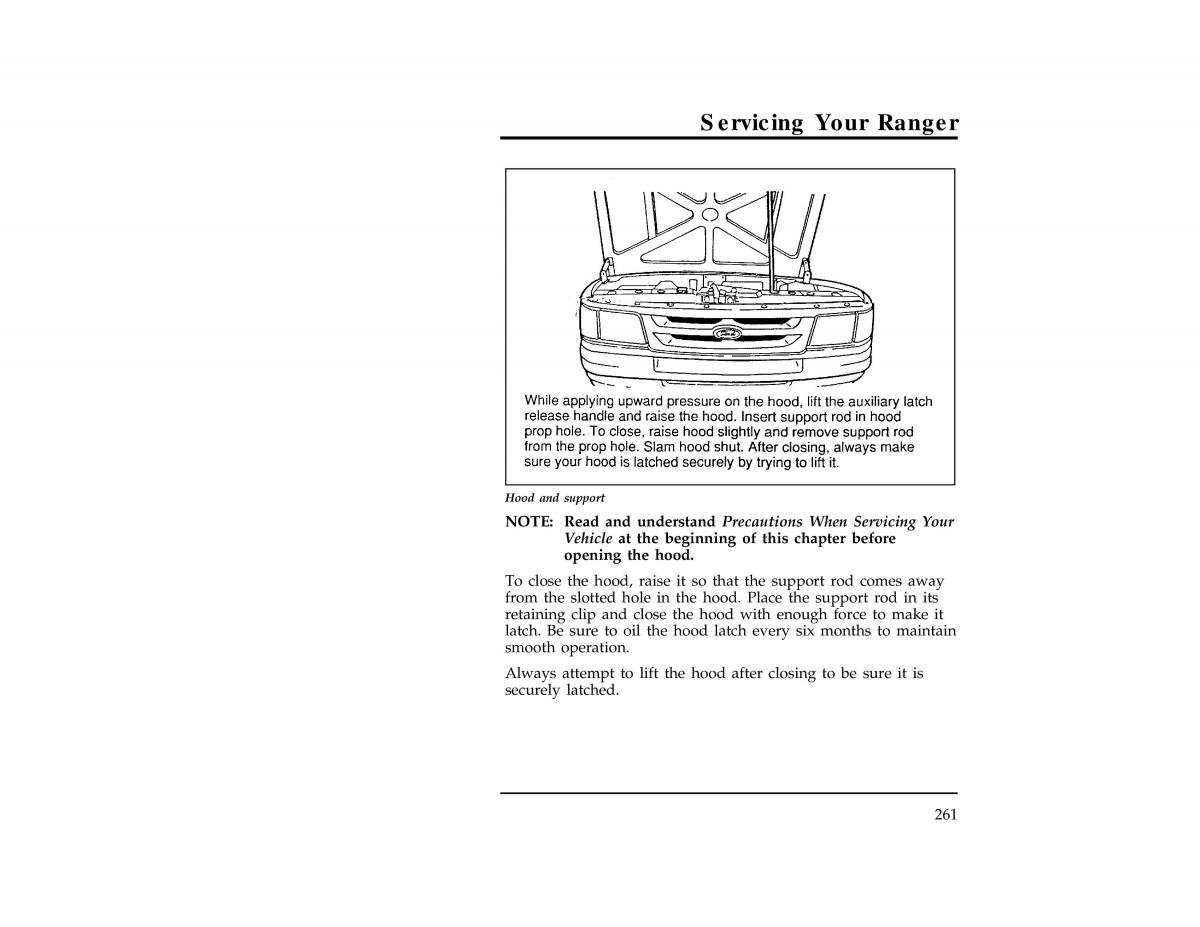 Ford Ranger owners manual / page 260